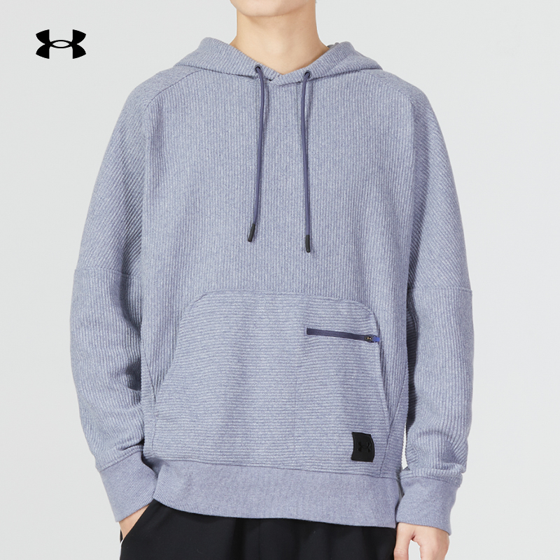 UA安德玛连帽卫衣男装冬季户外保暖休闲健身服运动简约训练套头衫