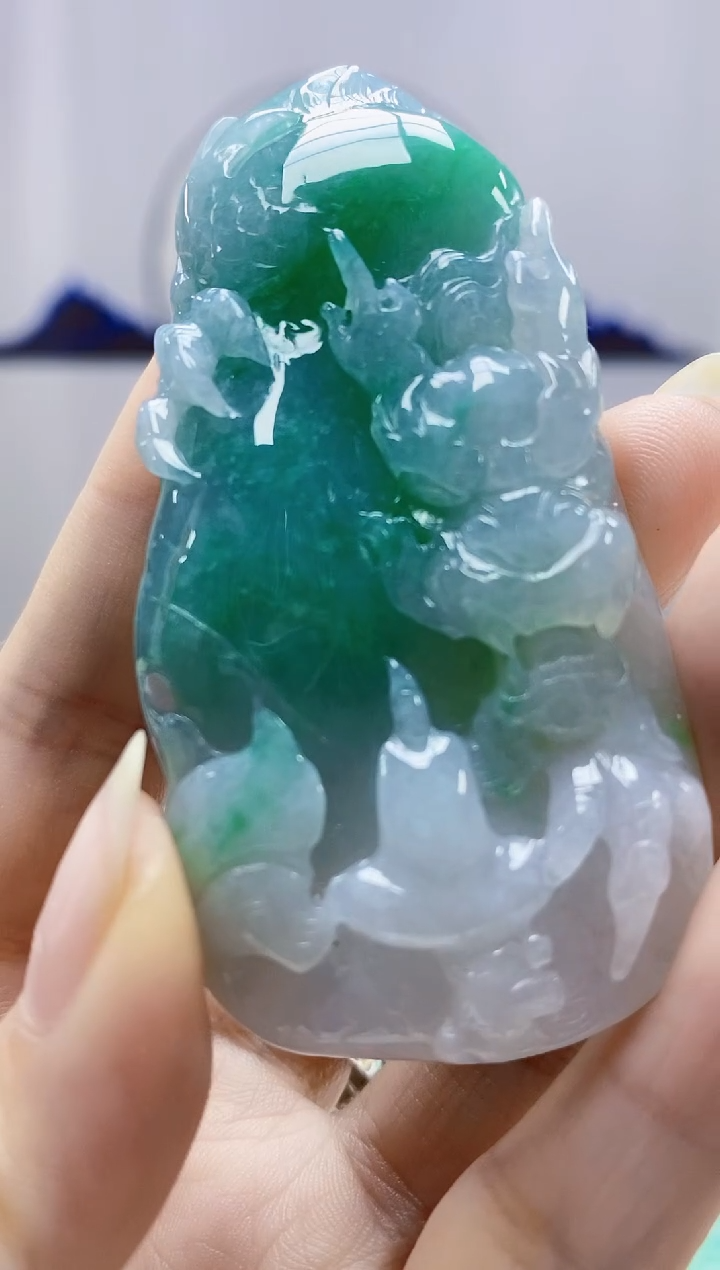 定制翡翠未镶嵌4917DD-毛货挂件73