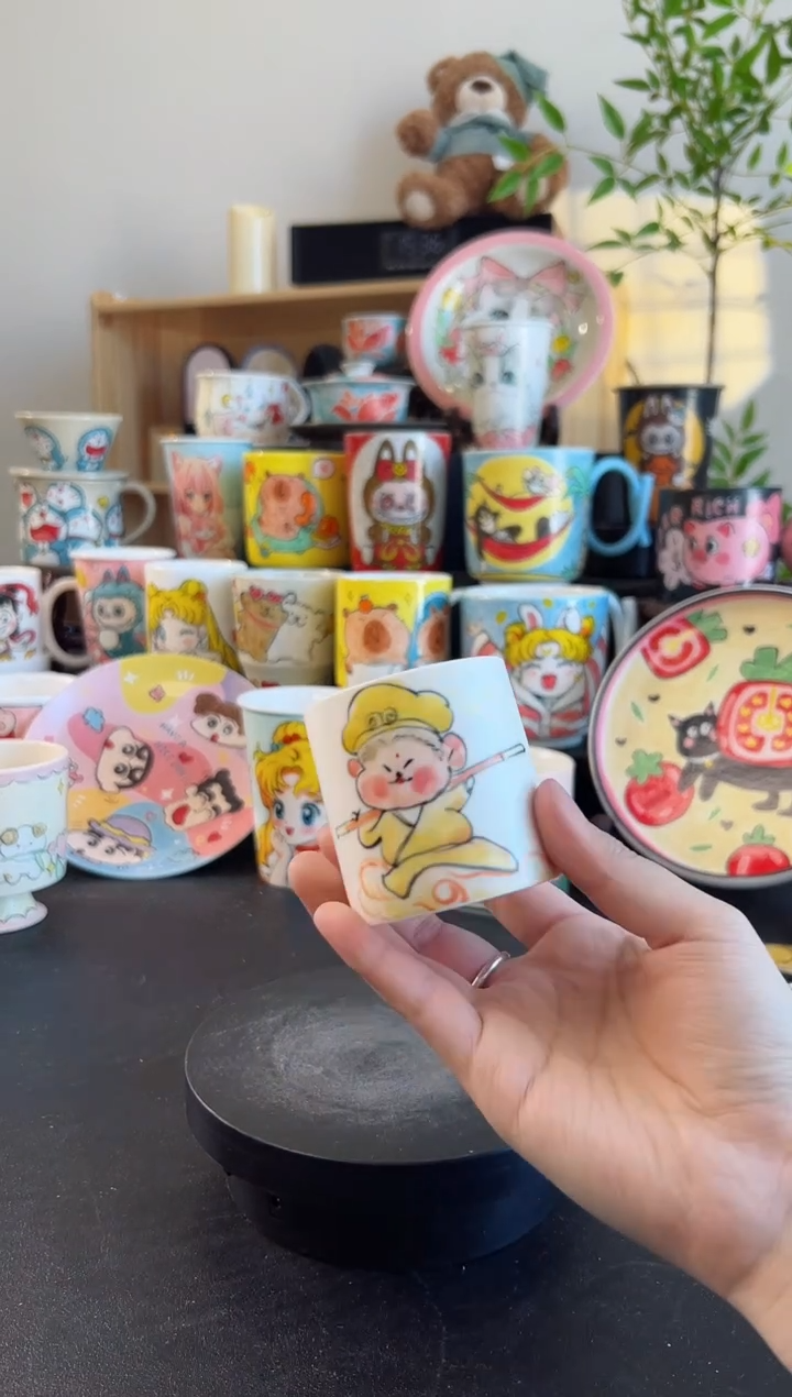 【闪购商品】摆件手工手绘陶瓷小杯杯