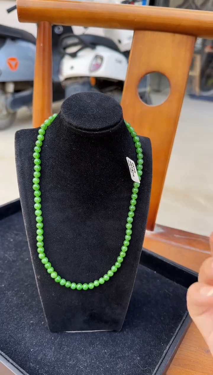 和田玉（碧玉）未镶嵌颈饰约6mm多样性发一