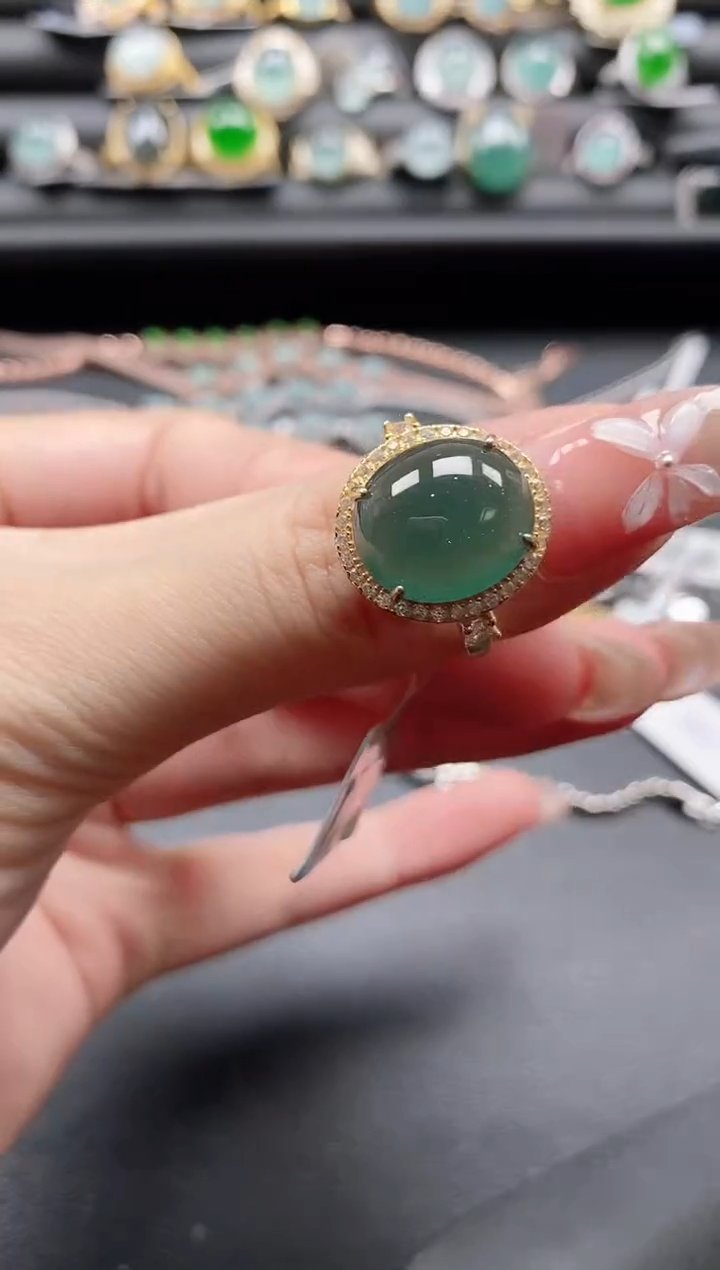 【闪购商品】翡翠戒指银S925镶嵌1111