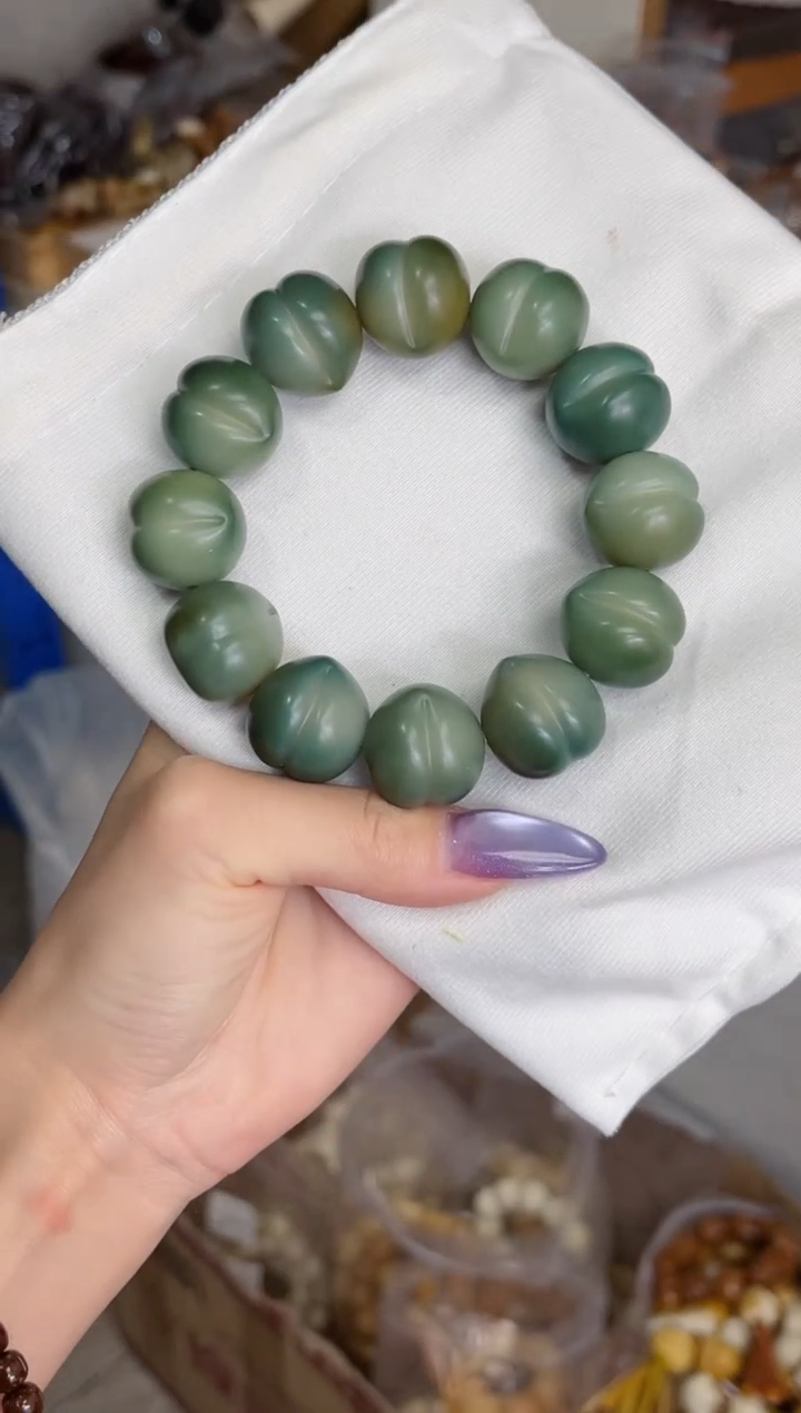 菩提根/象牙果手串e88干磨屁桃20*21mm手串