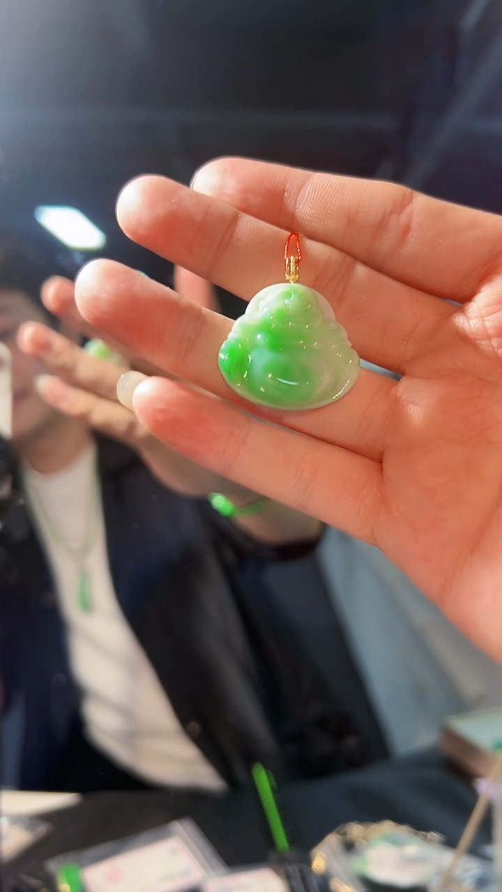 【闪购商品】翡翠颈饰18K金镶嵌缅料A货/支持复检/一件