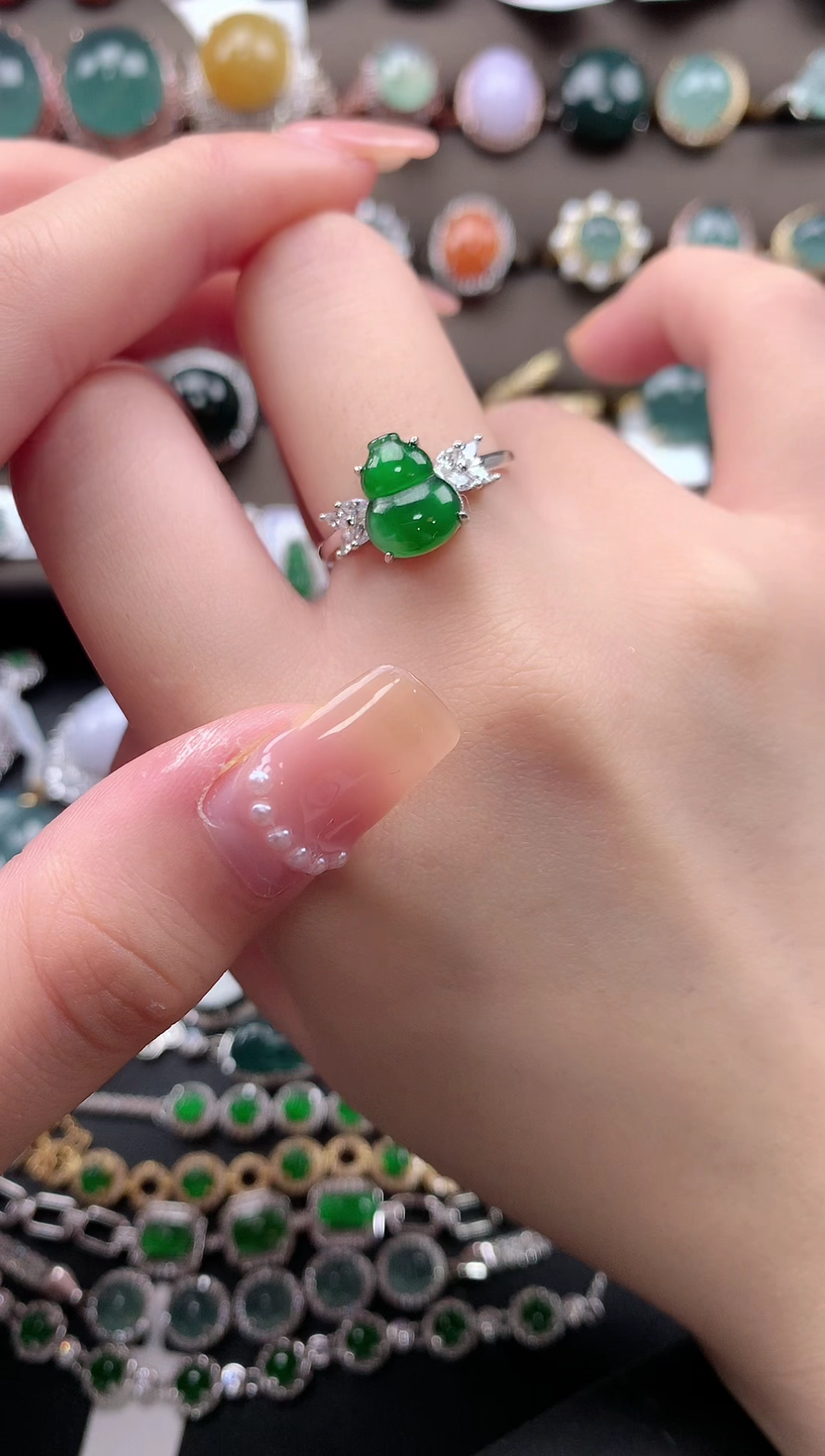 【闪购商品】翡翠戒指银S925镶嵌51241