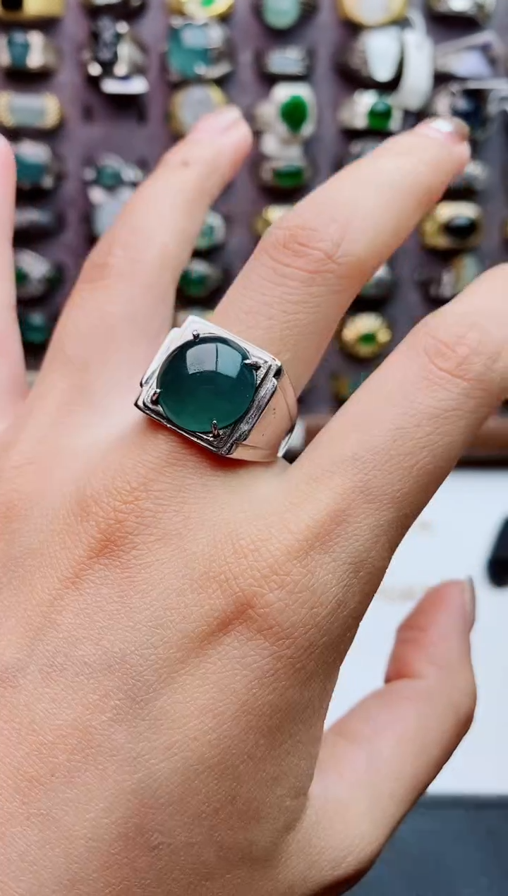 未镶嵌戒指翡翠天然翡翠男戒