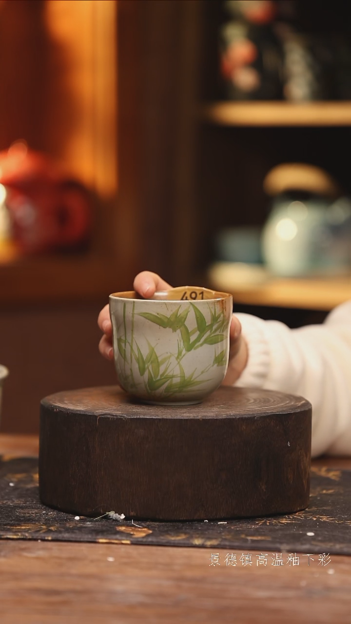 陶瓷景德镇高温釉下手绘陶瓷@L491@