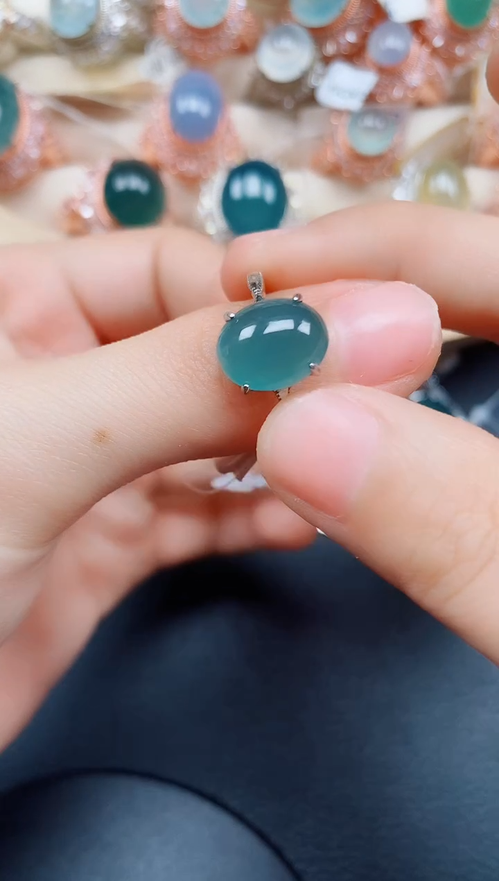 【闪购商品】翡翠戒指银S925镶嵌翡翠