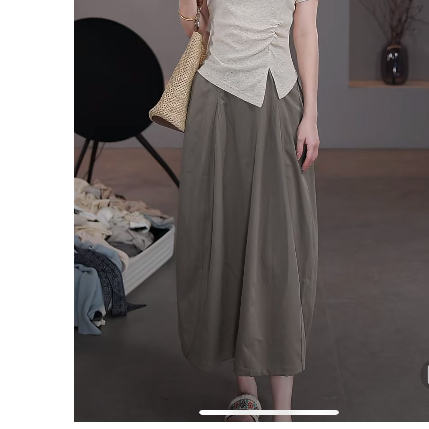 【LIbaibai】夏装2025年新款高腰小花苞直筒半身裙BB-2241