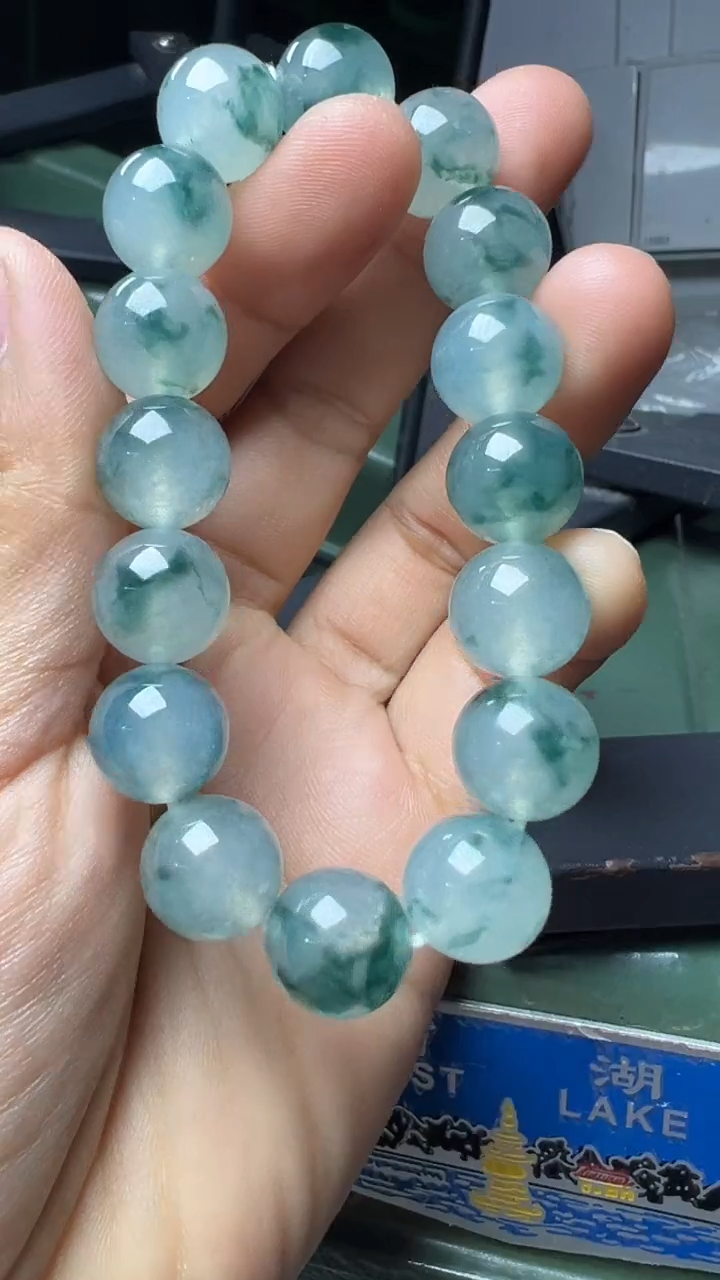 未镶嵌手串翡翠李*鹏缅甸翡翠A货卡12.8左右