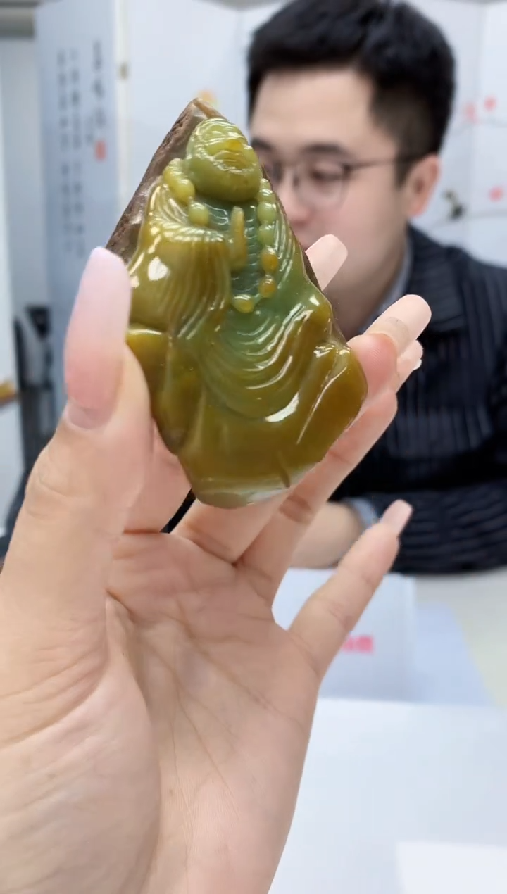 【闪购商品】定制翡翠未镶嵌5153lr-毛货挂件送底座71