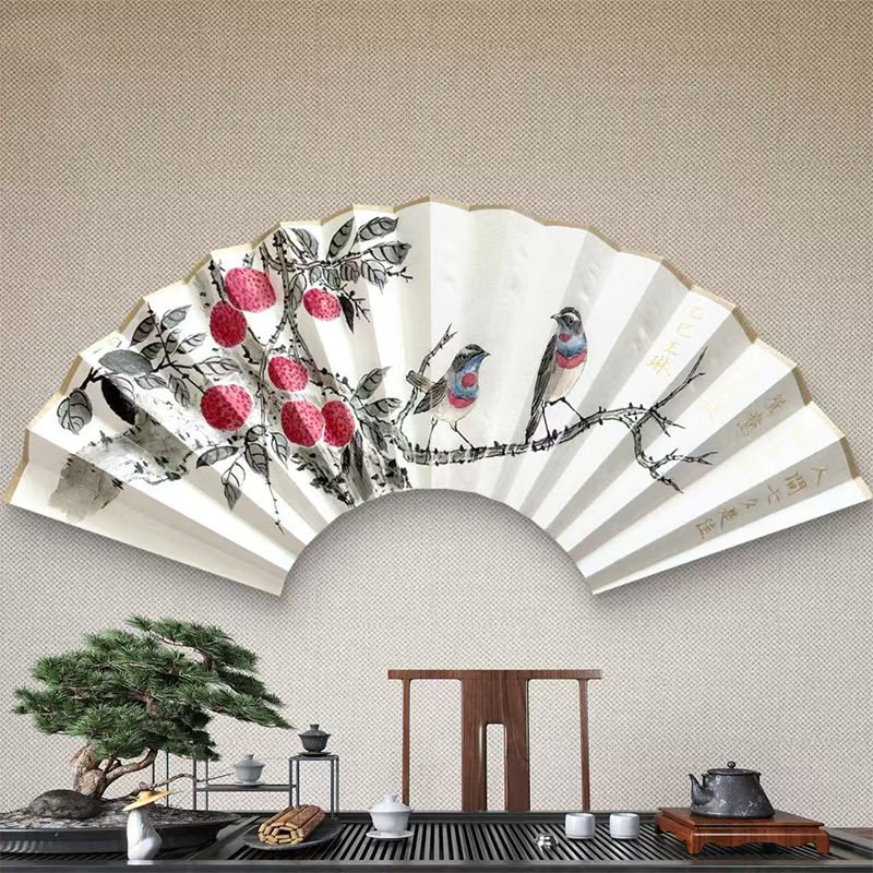 【手绘秘彩描金】王琳扇面——《吉荔衔春》