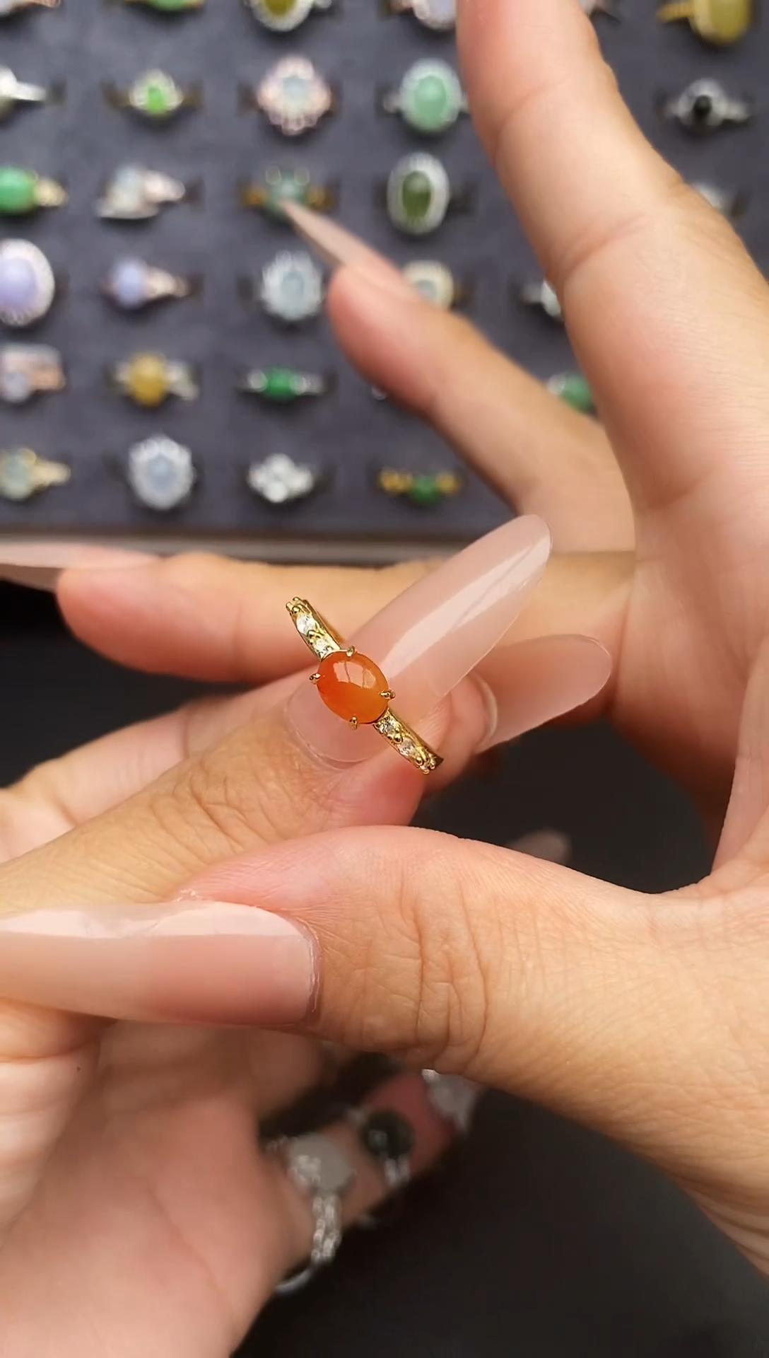 银S925镶嵌戒指翡翠天然翡翠A货111    1-