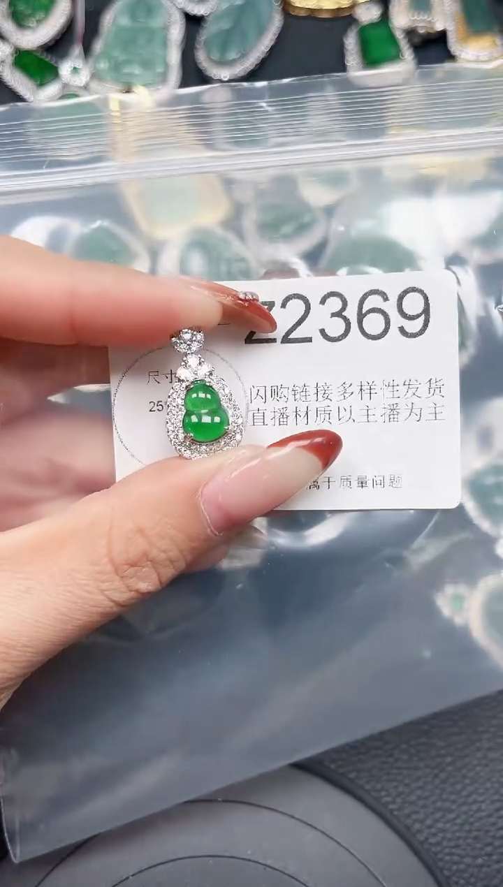 【闪购商品】翡翠颈饰未镶嵌送皮绳2369