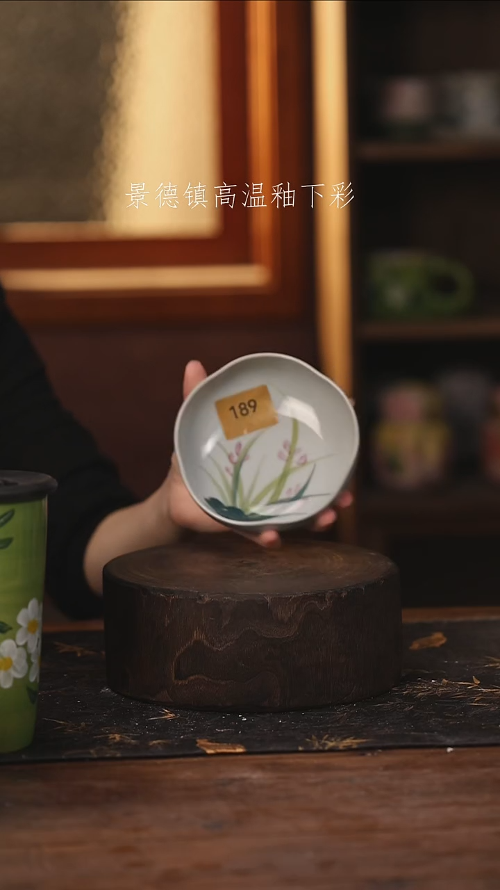 陶瓷景德镇高温釉下手绘陶瓷@L189@