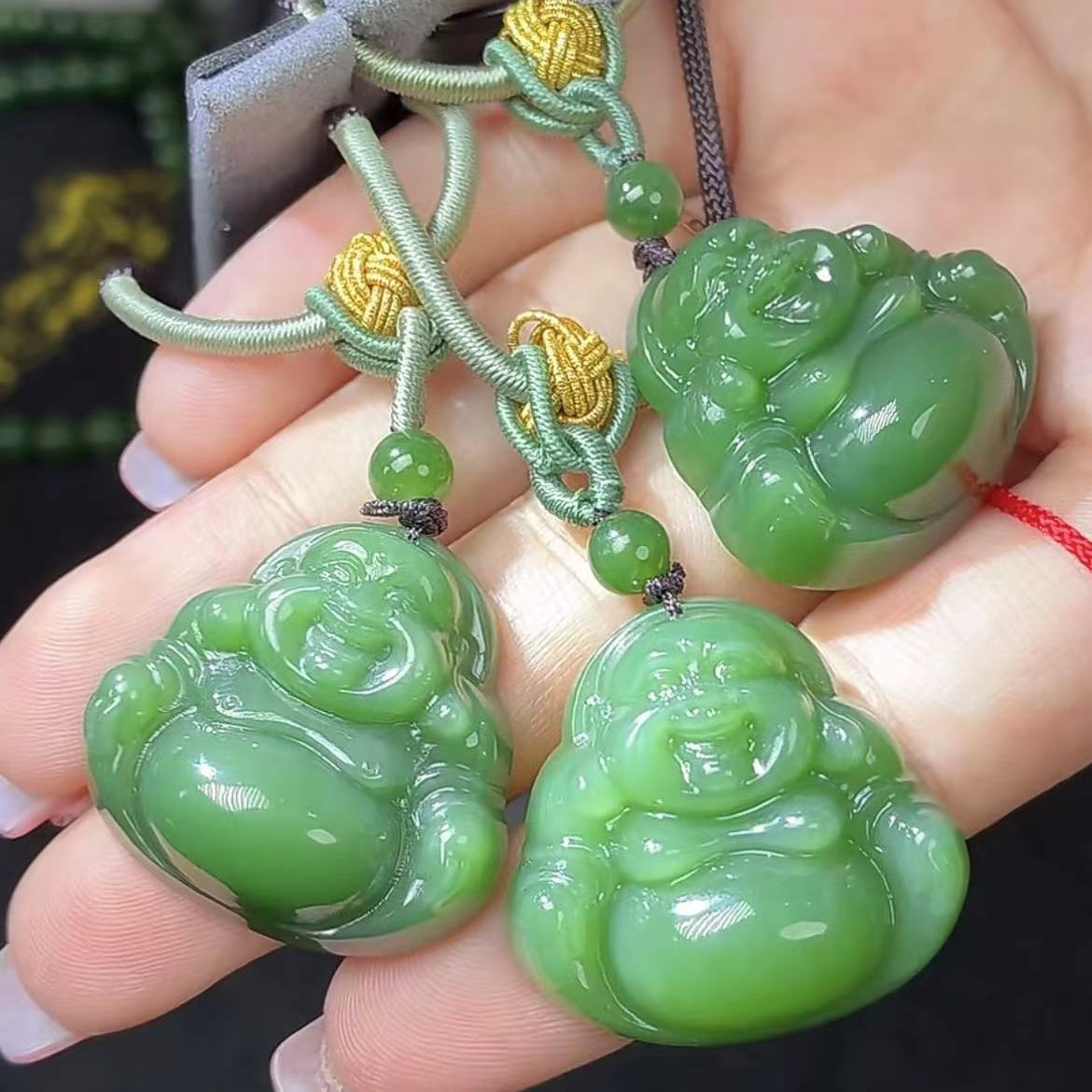 菲菲珠宝好#和田玉佛公吊坠约29*30mm-多样性发一赠绳