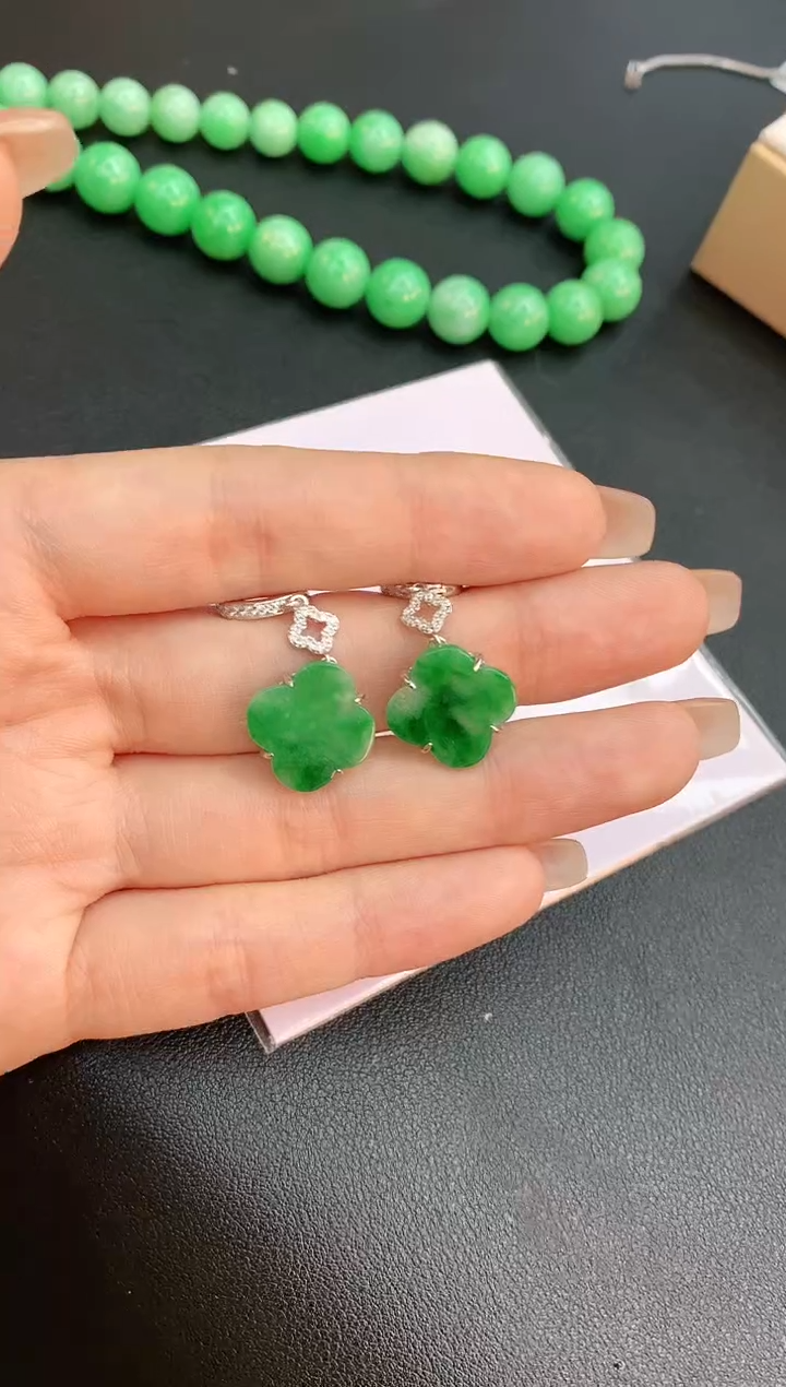 【闪购商品】翡翠耳饰未镶嵌赠礼盒证书 珍珍