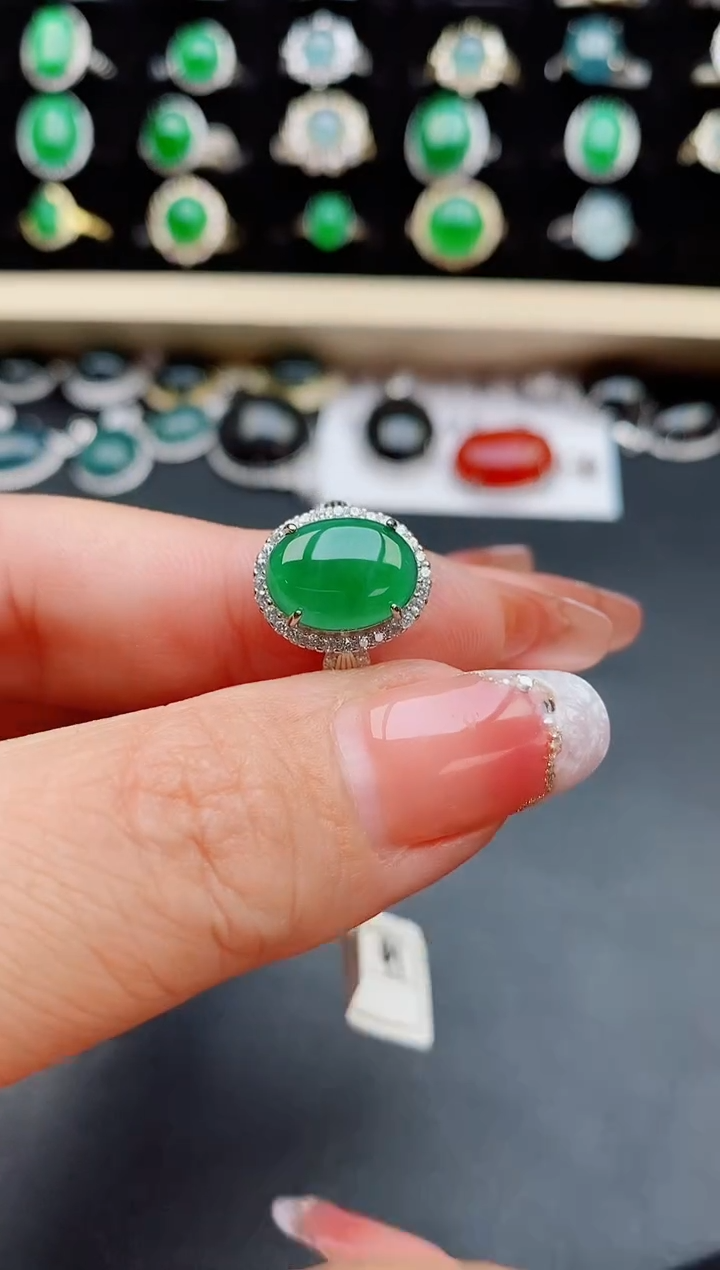 【闪购商品】翡翠戒指银S925镶嵌8508050