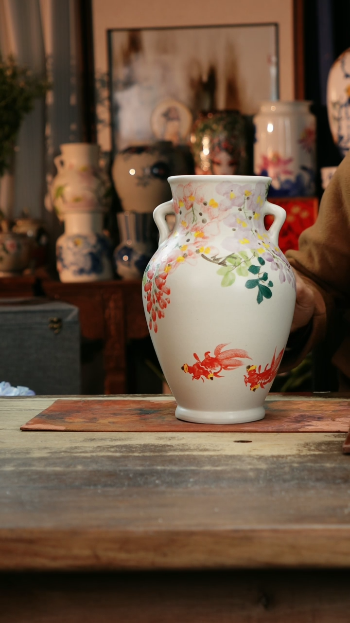 【闪购商品】瓷片景德镇纯手工釉下彩精品花瓶