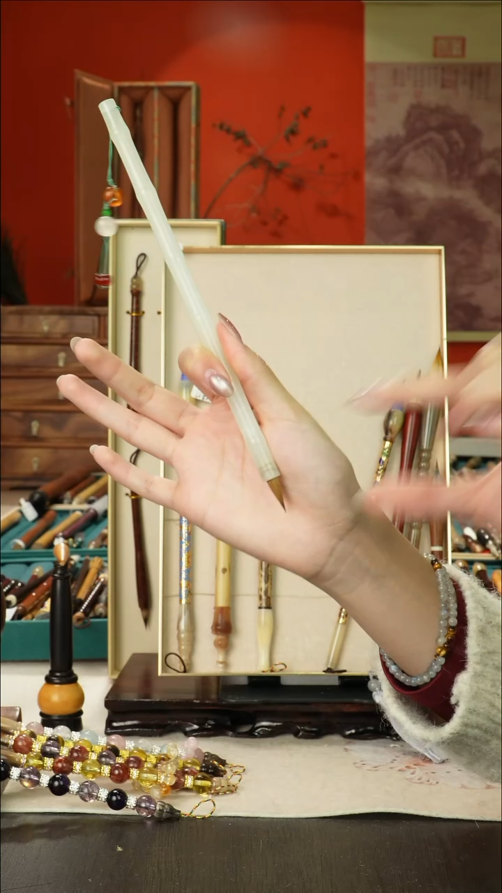 465号闪孤品高货毛笔链接 清水试笔 蘸墨不退