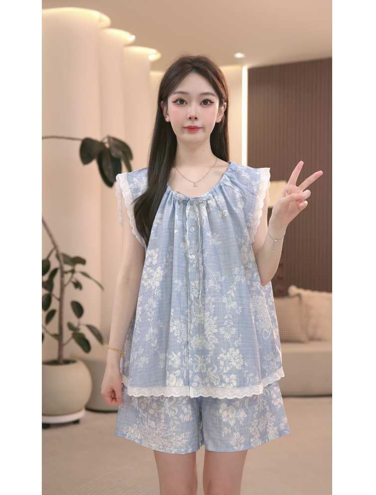  DM定制【海盐碎雪】设计款夏季家居宽松服套装