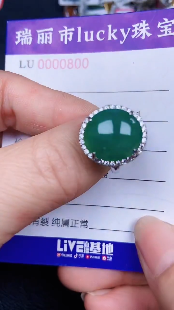 颈饰银S925镶嵌翡翠0800