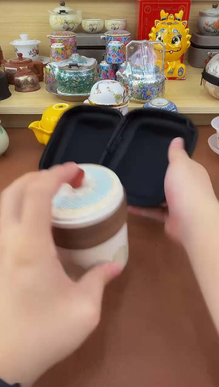 陶瓷茶具摆件旅行套组
