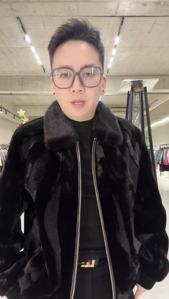 D*男士水貂领夹克2125 58码