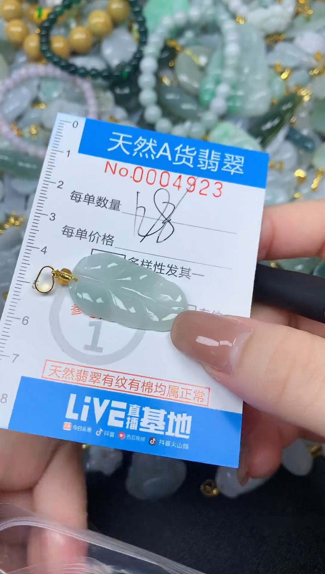 颈饰未镶嵌翡翠净货挂件-4923