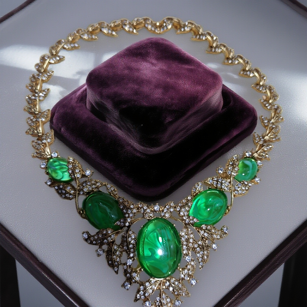 合金树脂项链 合金复古宫廷欧美风手工坠链古风（直播间显示为准）