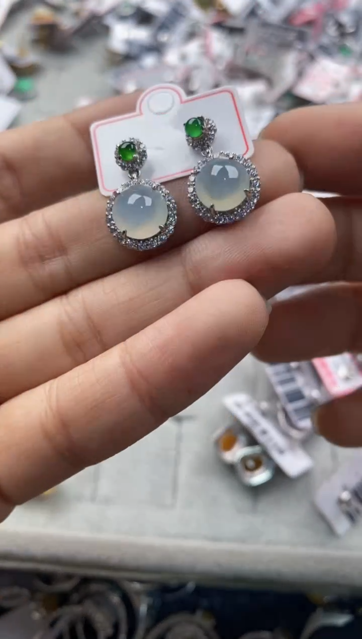 银S925镶嵌戒指翡翠6666---1