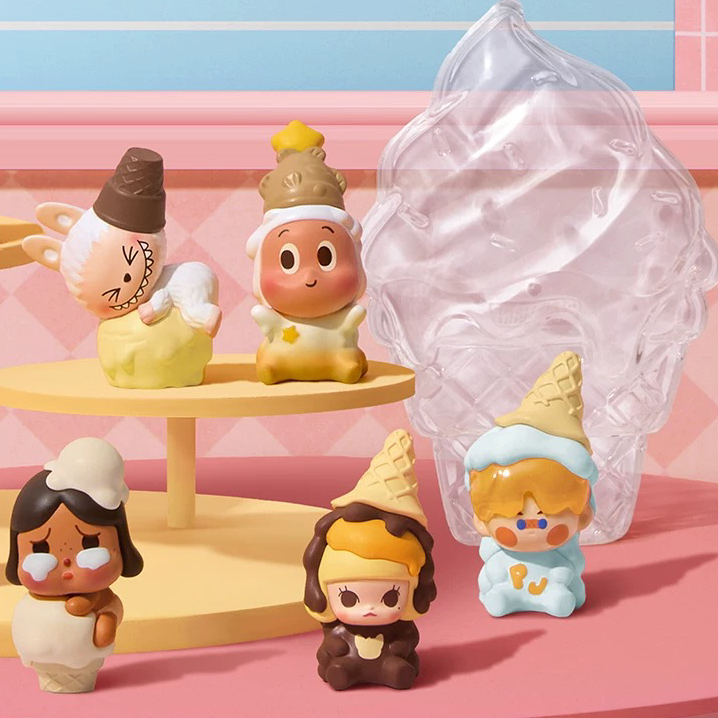 【拆盒】冰淇淋甜筒杯系列盲盒萌粒车载摆件可爱礼物