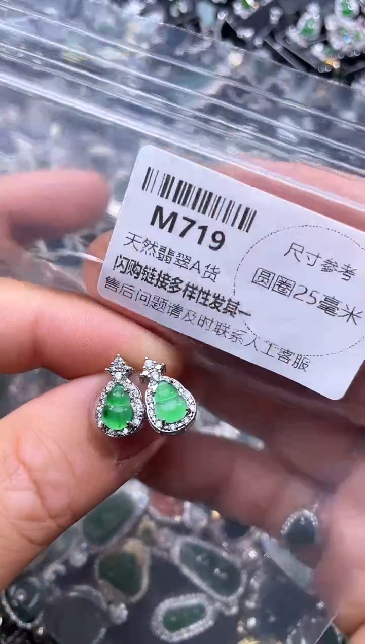 【闪购商品】翡翠颈饰未镶嵌M719耳钉