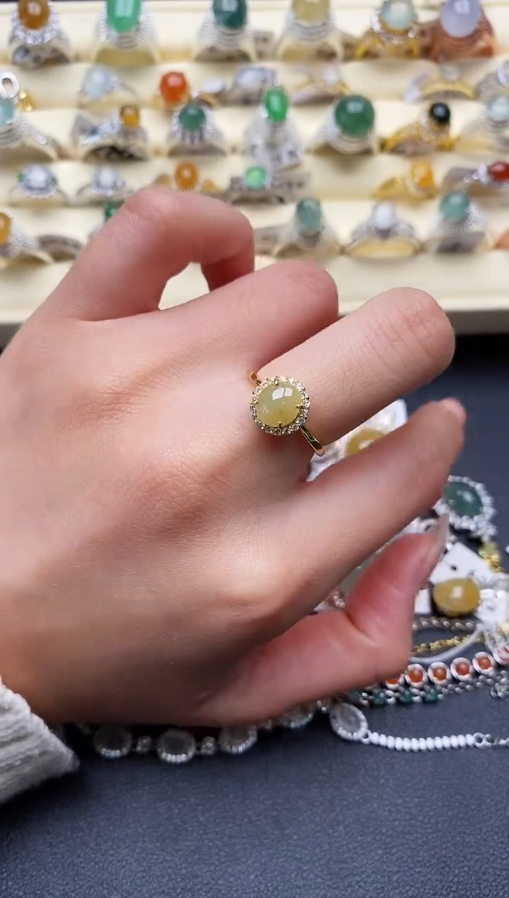 【闪购商品】翡翠戒指银S925镶嵌1111111+1