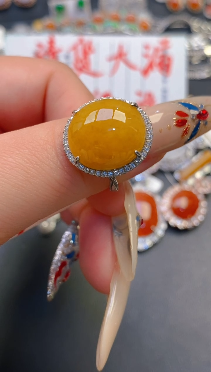 【闪购商品】翡翠耳饰银S925镶嵌天然A货翡翠1