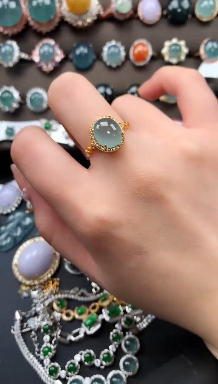 【闪购商品】翡翠戒指银S925镶嵌521414