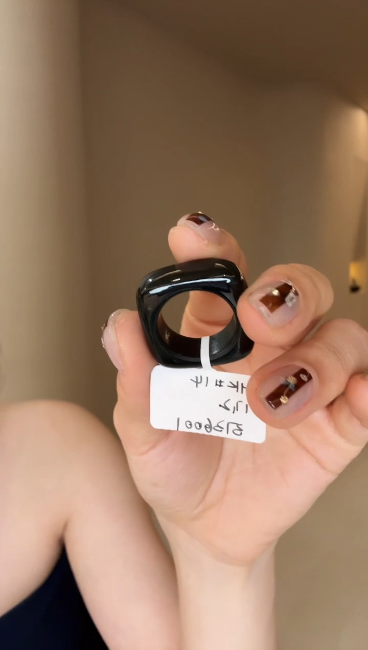 【闪购商品】和田玉戒指未镶嵌14码黑青