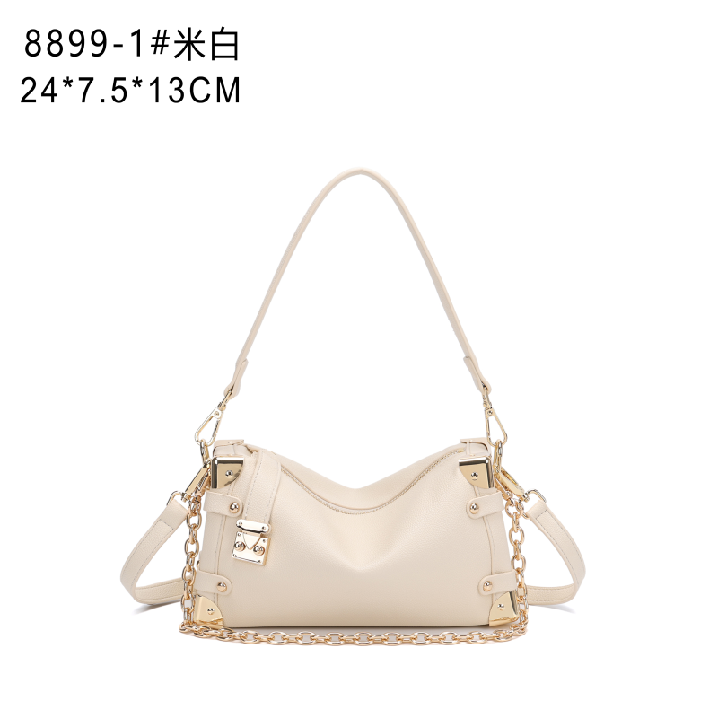 【初阳甄选】QYX-8899-1-米白单肩法式斜挎包休闲女士小众肩包