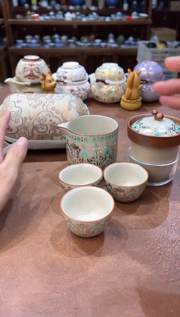 真的很便宜会开片的旅行茶具