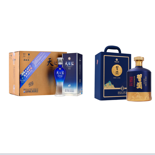 洋河天之蓝 绵柔型52度520ml*6+习酒印象·山水贵州酱香型53度1.5L