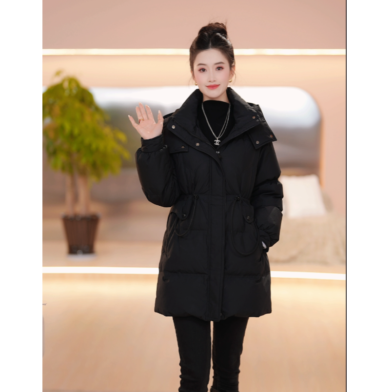 【四季青粉赞】2025新款韩系时尚休闲加厚中长款保暖冬季羽绒服外套