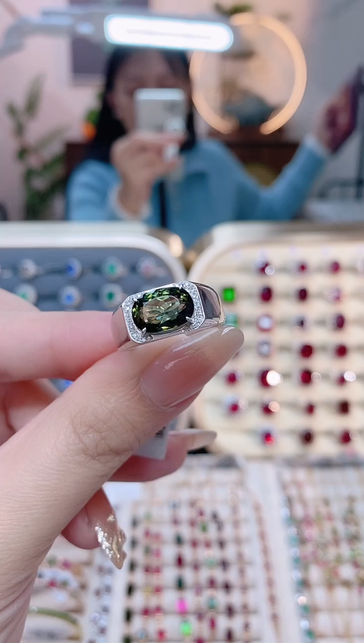 【闪购商品】碧玺18K金戒指18K金镶嵌1