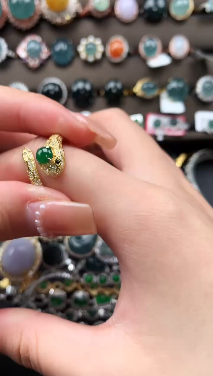 【闪购商品】翡翠戒指银S925镶嵌51241