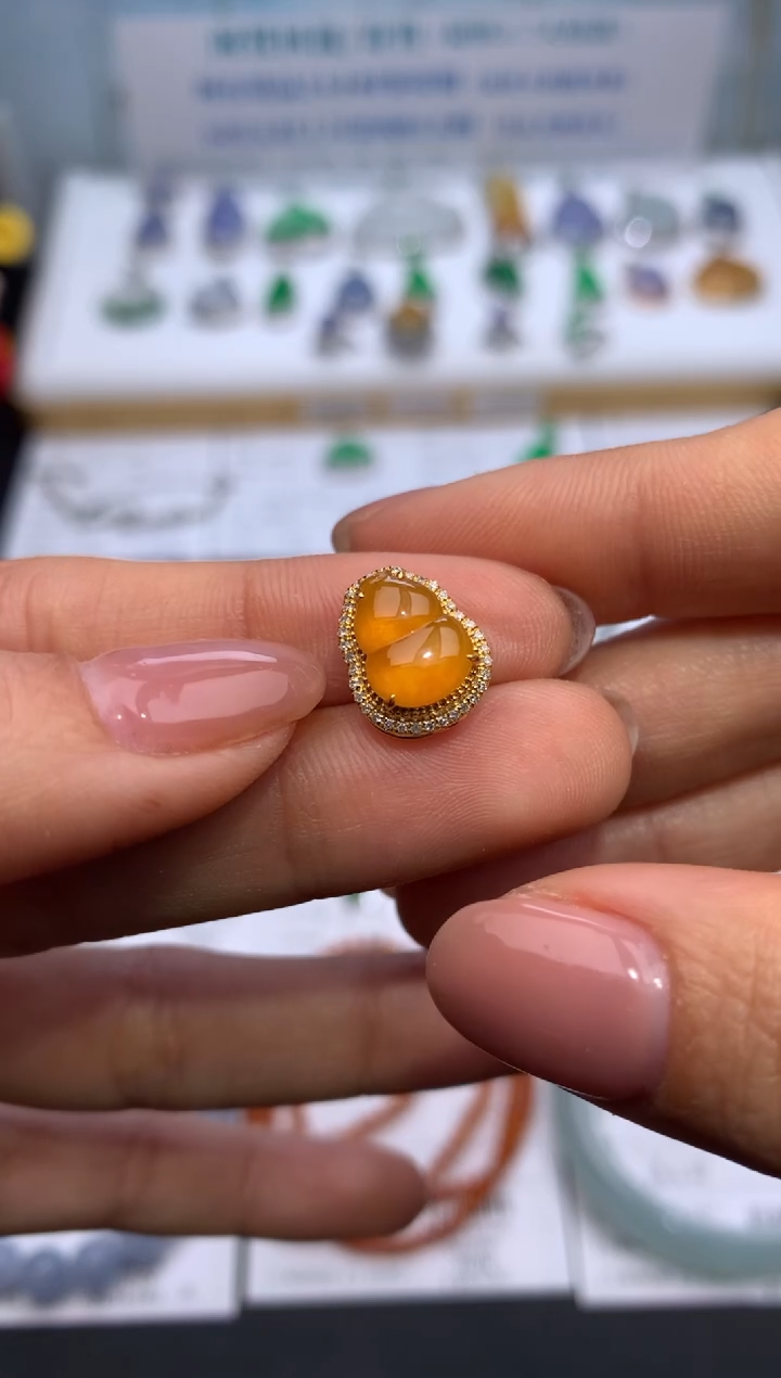 【闪购商品】定制翡翠18K金镶嵌模式推广期24小时鉴赏期