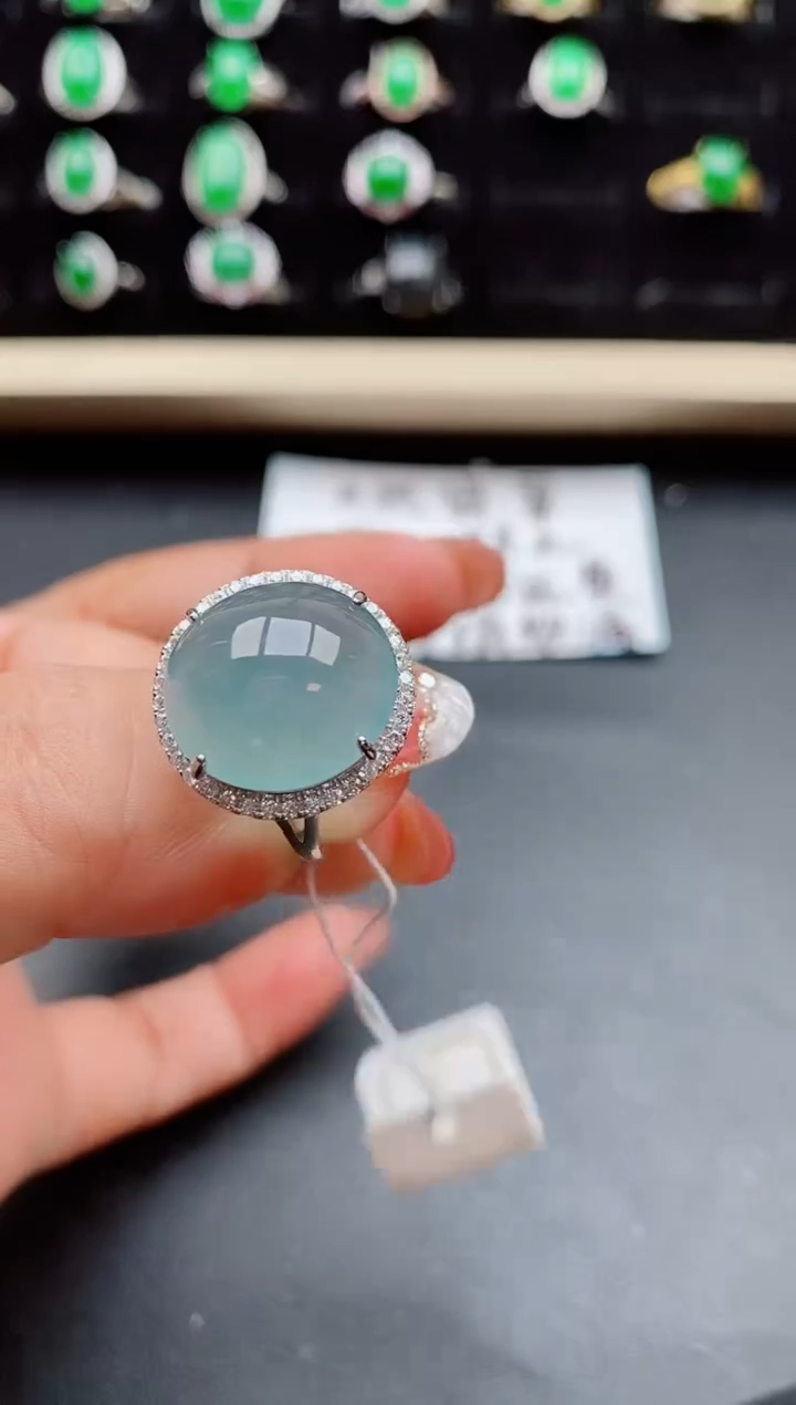 【闪购商品】翡翠戒指银S925镶嵌508580