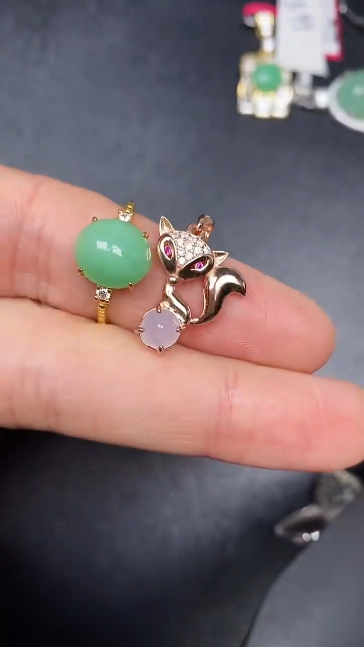 银S925镶嵌戒指翡翠1850