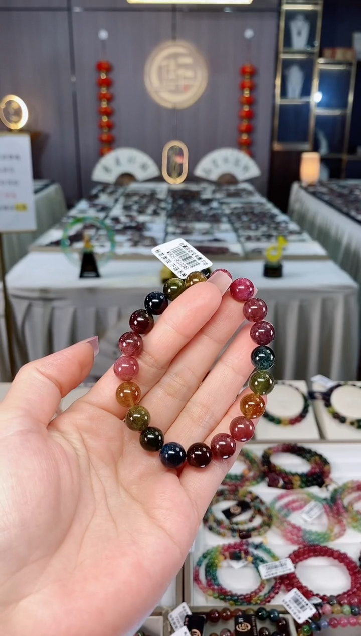 未镶嵌透体老矿碧玺单圈手串9mm+碧玺hon多样性发一条