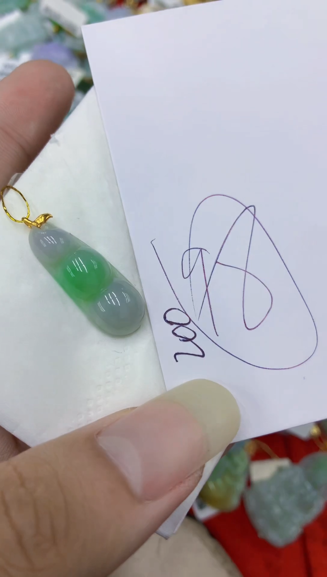 翡翠18K金镶嵌颈饰111111111111