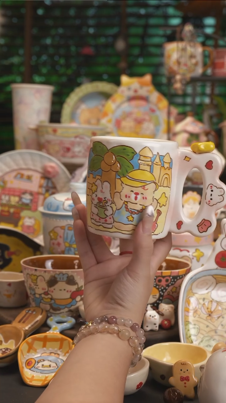 奶***甜【原创设计】景德镇手绘陶瓷