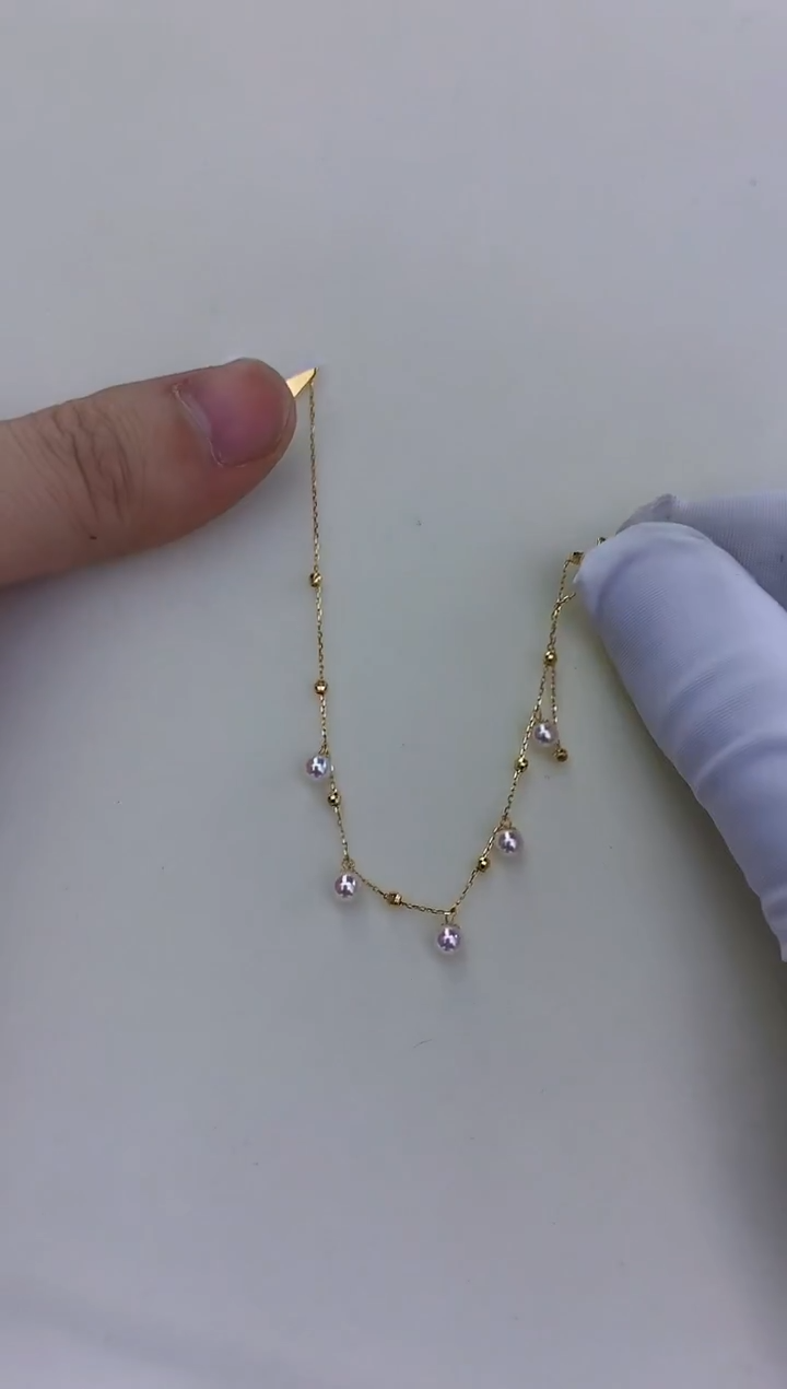 18K金镶嵌饰品海水珍珠灵动款满天星手链