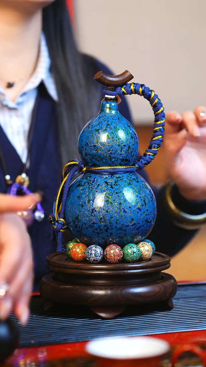 【闪购商品】JQ007漆艺酒葫芦不包手串及旋转底座